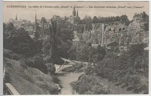 (63214) AK Stadt Luxemburg, Alzettetal zwischen Grund u. Clausen 1913