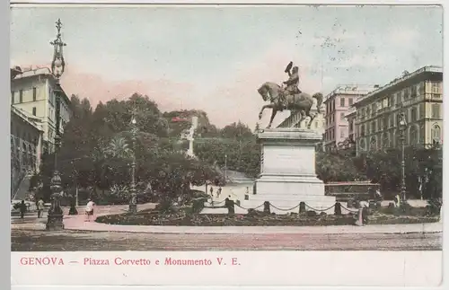 (63210) AK Genova, Genua, Piazza Corvetto, Monumento V. E. 1912
