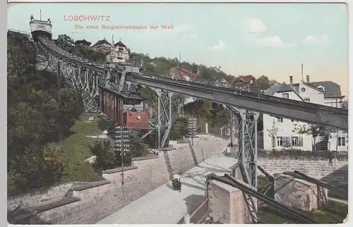 (62814) AK Loschwitz, Bergschwebebahn, vor 1920