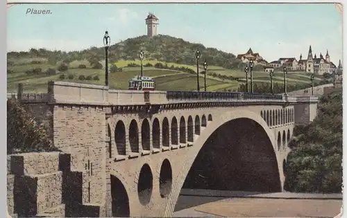 (62779) AK Plauen im Vogtland, König-Friedrich-August-Brücke, vor 1920