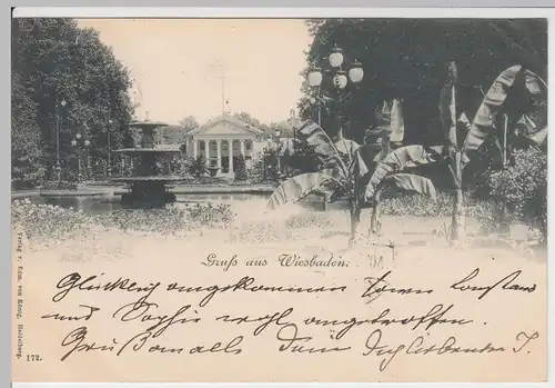 (62764) AK Gruss aus Wiesbaden, Kurhaus, 1897