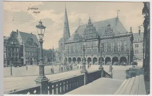 (62735) AK Bremen, Markt, 1913