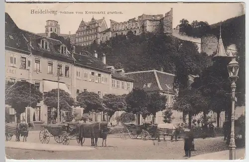 (62574) AK Heidelberg, Schloss vom Kornmarkt gesehen, 1907