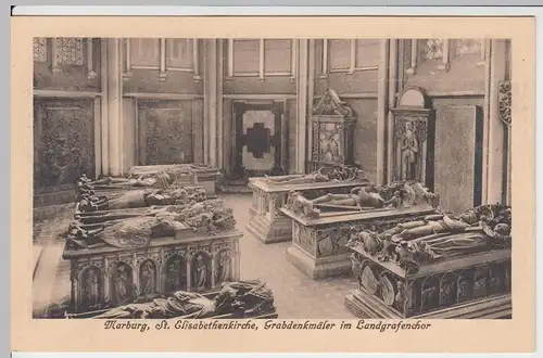 (62455) AK Marburg a.d. Lahn, St. Elisabethkirche, Grabdenkmäler vor 1945