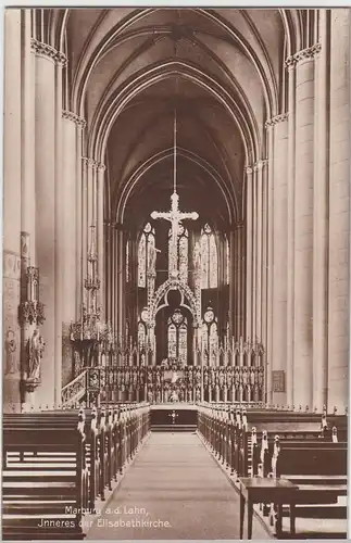 (62454) Foto AK Marburg a.d. Lahn, Inneres der Elisabethkirche, 1920er/30er