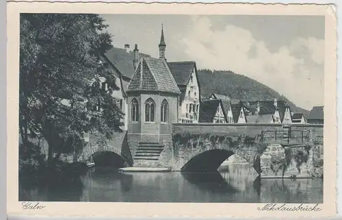 (62369) AK Calw, Nikolausbrücke, vor 1945