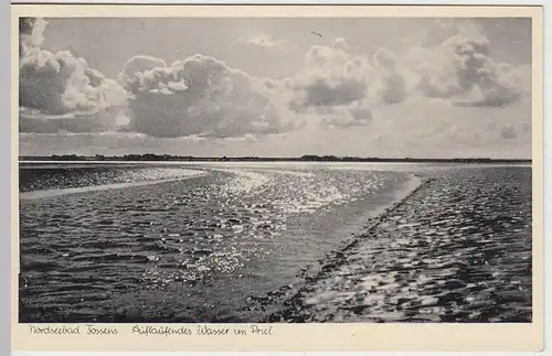 (62181) AK Nordseebad Tossens, Auflaufendes Wasser im Priel, 1952