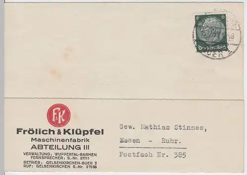 (62057) Postkarte DR, Firma Frölich & Klüpfel Buer 1939
