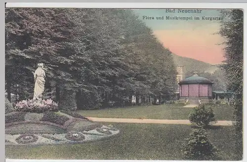 (61958) AK Bad Neuenahr, Flora und Musiktempel im Kurgarten, 1910