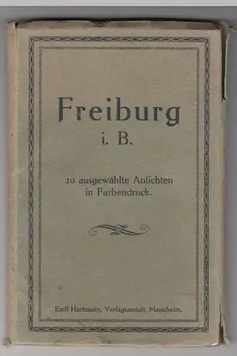 (61679) 20x AK Freiburg im Breisgau, Leporello vor 1920