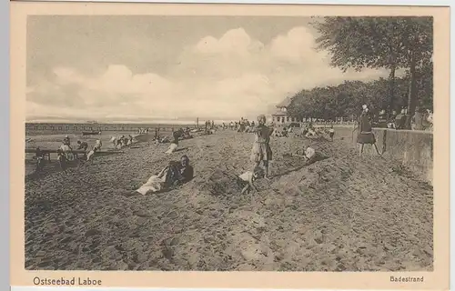 (61563) AK Ostseebad Laboe, Badestrand, vor 1945