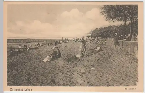 (61554) AK Ostseebad Laboe, Badestrand, vor 1945