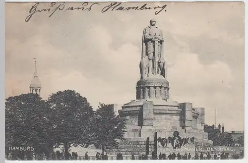 (61476) AK Hamburg, Bismarckdenkmal, St. Michaelis 1906