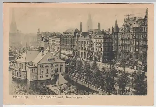 (61453) AK Hamburg, Jungfernstieg, Alsterpavillon, Hamburger Hof, vor 1945