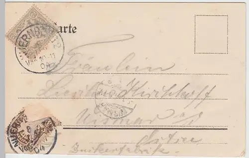 (61391) AK Nürnberg, Henkersteg, Weinstadel, Wasserturm 1904