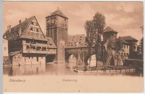 (61385) AK Nürnberg, Henkersteg, Weinstadel, Wasserturm, bis um 1905