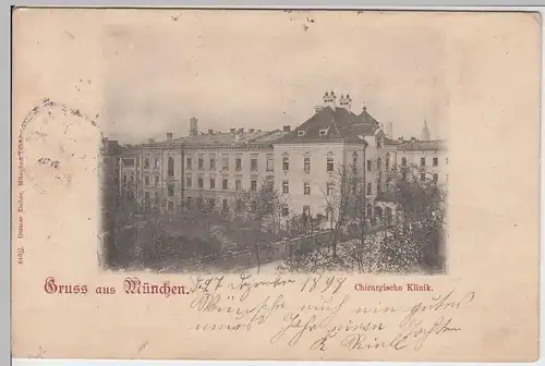 (61359) AK Gruß aus München, Chirurgische Klinik 1898