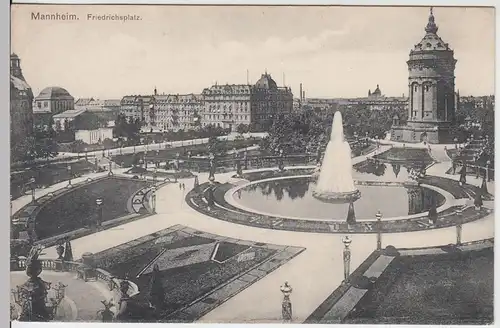 (61338) AK Mannheim, Friedrichsplatz, Wasserturm 1911