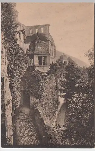 (61317) AK Heidelberg, Schloss, Altan, Erker, Blick v. Glockenturm, um 1910