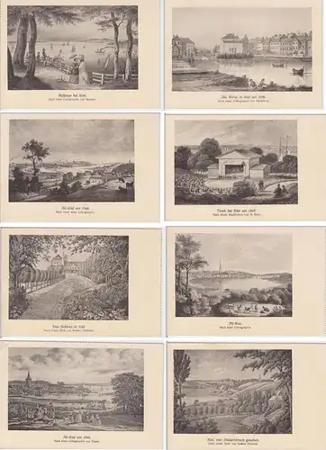 (61170) Künstler AK Alt-Kiel, 12 Karten getrennt aus Bogen, 1910er