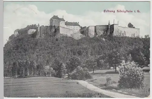 (61099) AK Sächs. Schweiz, Festung Königstein 1919