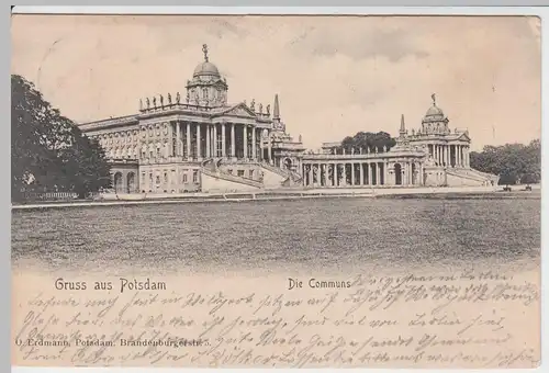 (61090) AK Gruß aus Potsdam, Sanssouci, Neues Palais, Communs 1906