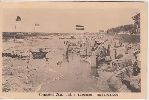 (61070) AK Ostseebad Graal, Strandpartie nach dem Sturm, um 1917