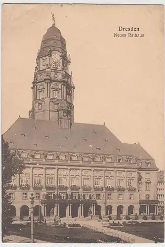 (60987) AK Dresden, Neues Rathaus, vor 1945