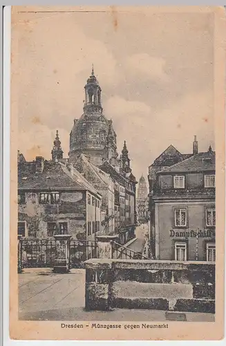 (60975) AK Dresden, Münzgasse gegen Neumarkt, 1919