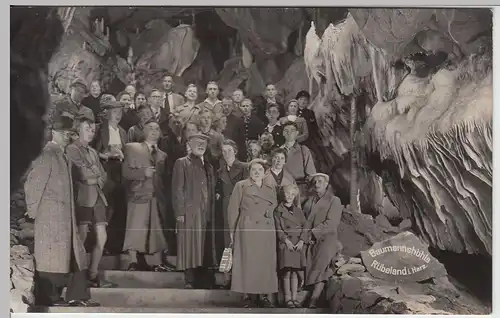 (60960) Foto AK Baumannshöhle Rübeland, Besucher-Gruppenfoto, vor 1945