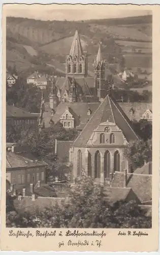 (60919) Foto AK Arnstadt, Bachkirche, Rathaus u. Liebfrauenkirche 1944