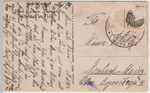 (60889) AK Oberhof i. Thür., Hotel Kurhaus Esplanade, vor 1945