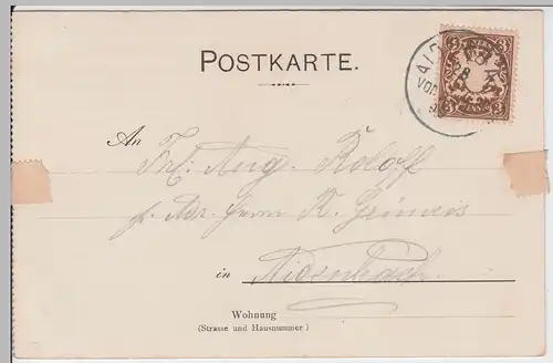 (60652) AK Liedkarte "Ein Vöglein sang", 3 Karten aus Serie 1899