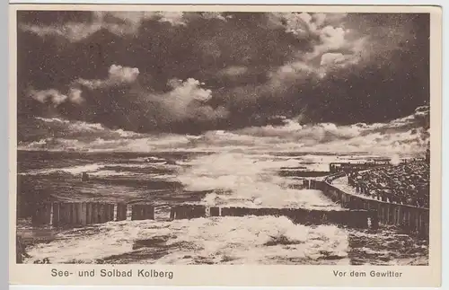 (60573) AK Ostseebad Kolberg, Kolobrzeg, Vor dem Gewitter, 1934