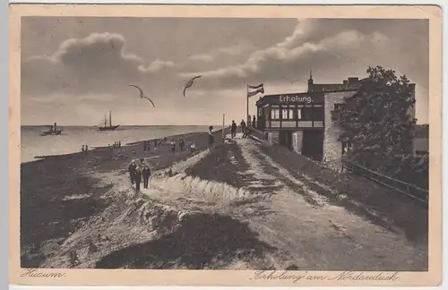 (54841) AK Husum, >Erholung< am Nordseedeich 1928