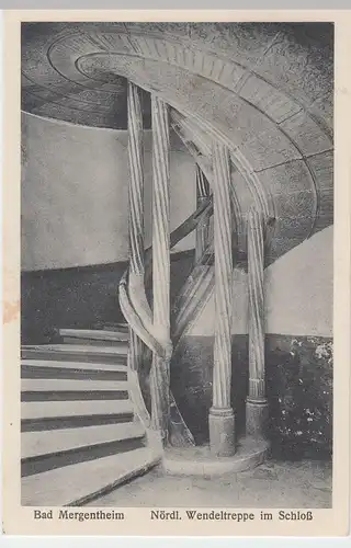 (54569) AK Bad Mergentheim, Nördl. Wendeltreppe im Schloss 1931