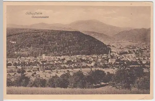 (54307) AK Schopfheim, Gesamtansicht, Feldpost 1917