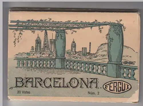 (60517) AK Barcelona, Leporello mit 20 Karten, vor 1945