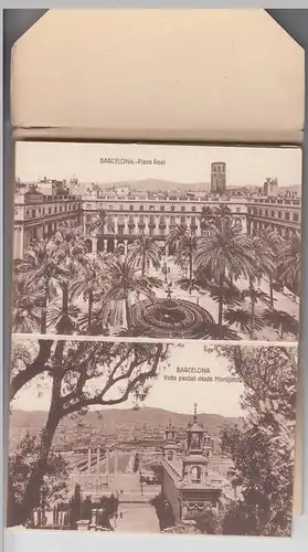 (60517) AK Barcelona, Leporello mit 20 Karten, vor 1945