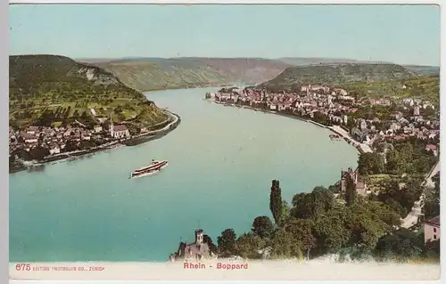 (60329) AK Boppard am Rhein, Gesamtansicht, vor 1920
