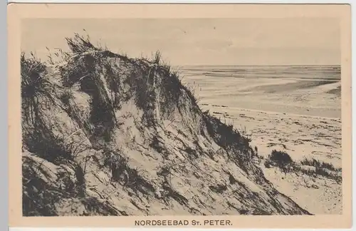 (60298) AK Nordseebad St. Peter, Dünen am Strand vor 1945