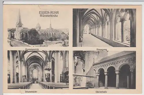 (60297) AK Essen, Münsterkirche, Mehrbildkarte vor 1945