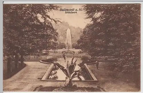 (60273) AK Ballenstedt am Harz, Schlosspark, 1925