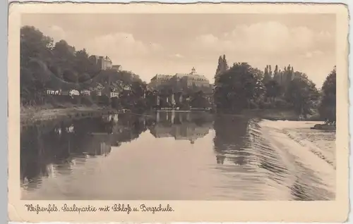 (60241) Foto AK Weißenfels, Saalepartie mit Schloss und Bergschule, 1941