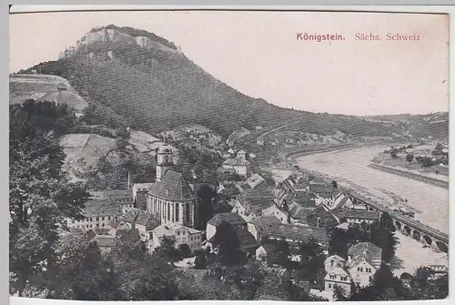 (60068) AK Sächsische Schweiz, Stadt u. Festung Königstein, Feldpost 1918