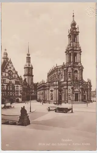 (60040) Foto AK Dresden, Schloss u. kathl. Kirche, vor 1945