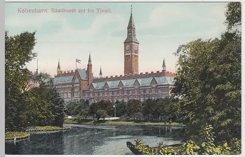 (59941) AK Kopenhagen, Kjobenhavn, Raadhuset set fra Tivoli vor 1945