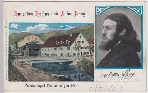 (59869) AK Oberammergau, Haus d. Rochus u. Anton Lang, Passionsspiel 1900
