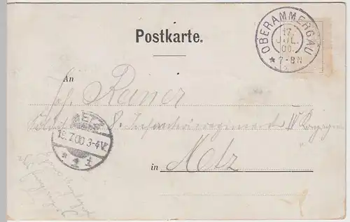 (59869) AK Oberammergau, Haus d. Rochus u. Anton Lang, Passionsspiel 1900