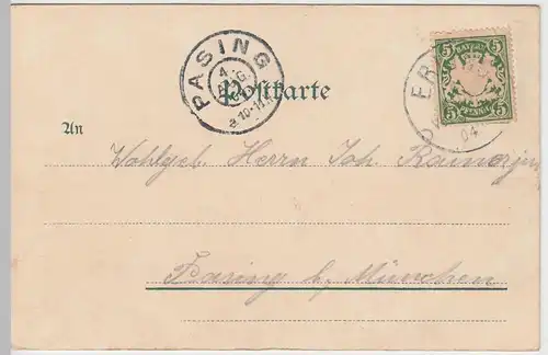 (59847) AK Grüsse aus Andechs, Kloster 1904